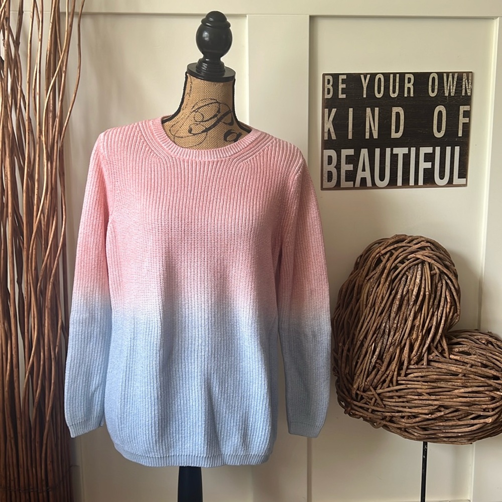 525 America Peach and Light Blue 100% Cotton Sweater